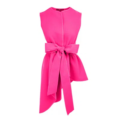 Izabela Mandoiu Women's Pink / Purple Fuchsia Vest With Asymmetrical Lines And With Belt In Pink/purple