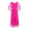 IZABELA MANDOIU WOMEN'S PINK / PURPLE OFF THE SHOULDERS EMBROIDERED TULLE DRESS