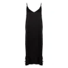 Izabela Mandoiu Women's Pure Silk Slip Dress In Black With Adjustable Straps In Black