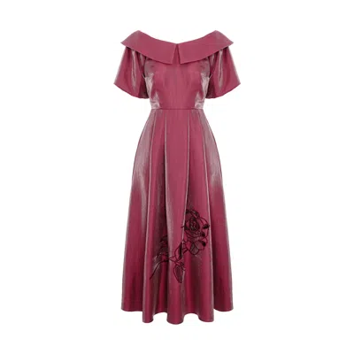 Izabela Mandoiu Women's Purple Midnight Rose Off-shoulder Dress In Multi