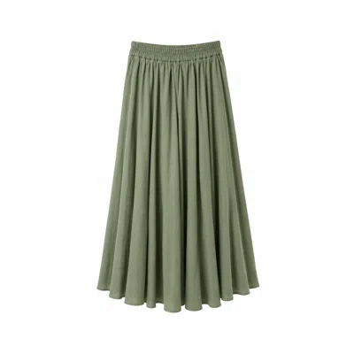Izabela Mandoiu Women's Sage Green Flowing Midi Skirt