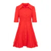 Izabela Mandoiu Women's Short Dress In Vibrant Red Linen