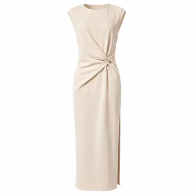 Izabela Mandoiu Women's White Elegant Twist-detail Maxi Dress In Soft Ivory In Multi
