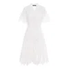 Izabela Mandoiu Women's White Short Cotton Lace Dress In White