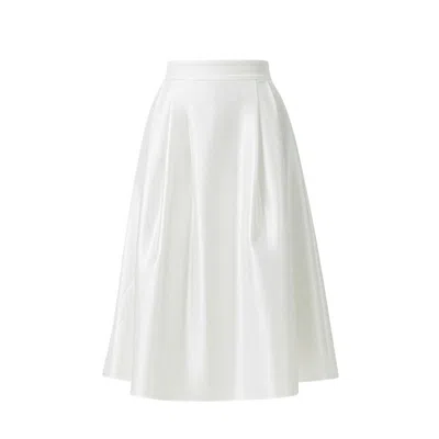 Izabela Mandoiu Women's White Taffeta Midi Skirt