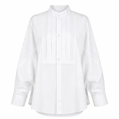 Izabela Mandoiu Women's White Two-collar Fine Cotton Shirt
