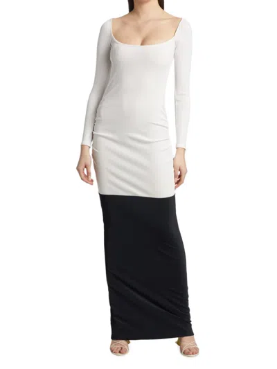 Izayla Women's Colorblock Maxi Dress In White Black