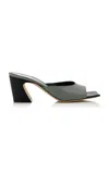 Izie Exclusive Riviera Chester Gingham Silk-taffeta Mules In Black
