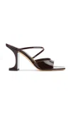 Izie Limited Arno Patent Leather Sandals In Brown