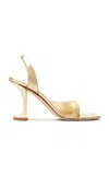 Izie Limited Port Satin Sandals In Gold
