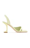 Izie Limited Port Satin Sandals In Green