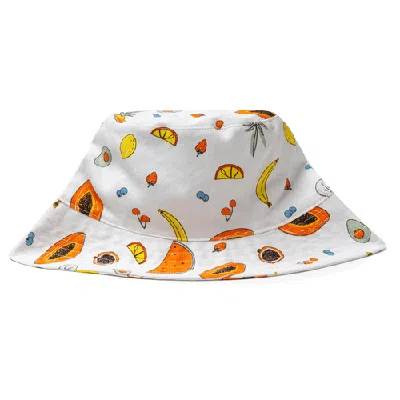 Izimini Kids'  Cotton Sun Protection Bucket Hat In Clementine