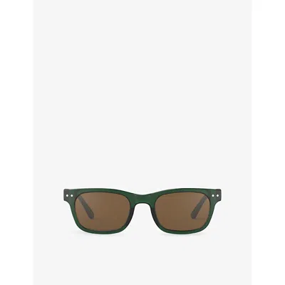 Izipizi Womens Bay Rectangle-frame Acetate Sunglasses In Green