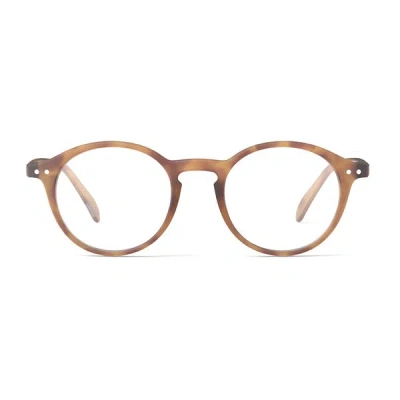 Izipizi Mens Havane #d Round-framed Golden Green Reading Glasses In Brown