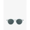 IZIPIZI IZIPIZI WOMEN'S FROZEN BLUE #D ROUND-FRAME POLYCARBONATE SUNGLASSES