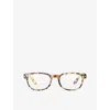 Izipizi Mens #b Square-framed Blue Tortoise Reading Glasses In Blue Tortoise