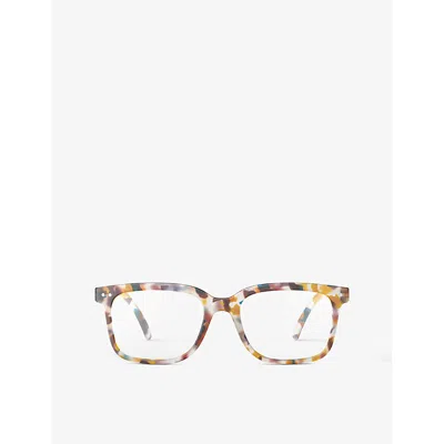 Izipizi Mens #l Square-framed Blue Tortoise Reading Glasses In Blue Tortoise