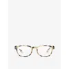 Izipizi Mens Light Tortoise #b Square-framed Blue Tortoise Reading Glasses