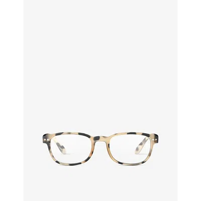 Izipizi Mens Light Tortoise #b Square-framed Blue Tortoise Reading Glasses