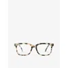 Izipizi Mens Light Tortoise #l Square-framed Blue Tortoise Reading Glasses