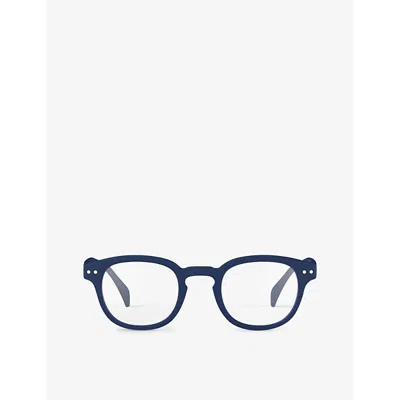 Izipizi Mens Vy #c Round-frame Reading Glasses +3 In Navy