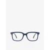 Izipizi Mens Navy #l Square-framed Blue Tortoise Reading Glasses