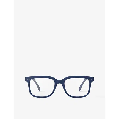 Izipizi Mens Navy #l Square-framed Blue Tortoise Reading Glasses In Navy