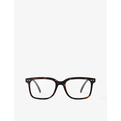 Izipizi Mens #l Square-framed Blue Tortoise Reading Glasses