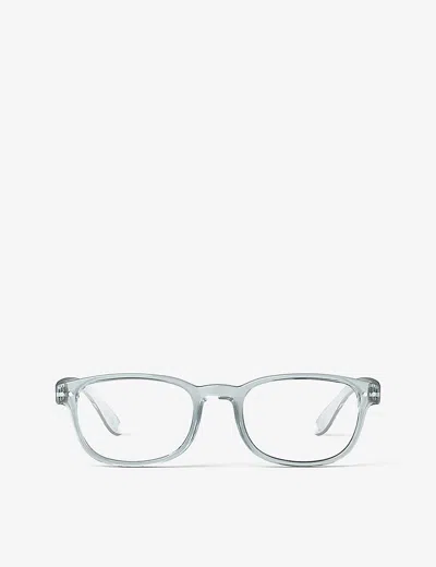 Izipizi Mens Frozen Blue #b Square-framed Havane Reading Glasses In Pale Blue