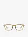 Izipizi Mens Golden Green #b Square-framed Havane Reading Glasses In Yellow