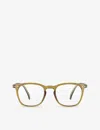 Izipizi Mens #e Square-framed Golden Green Reading Glasses In Yellow