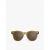 Izipizi Womens Golden Green #n Oversized Square-framed Sunglasses