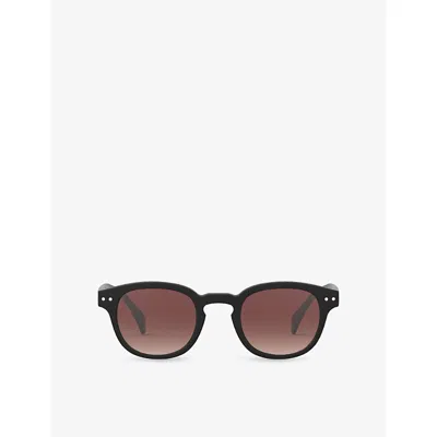 Izipizi Womens #c Black Road Square Acetate Sunglasses