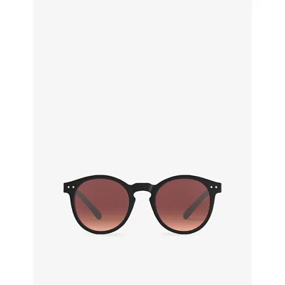 Izipizi Womens #m Black Road Round-frame Acetate Sunglasses