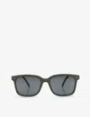 Izipizi Womens #l Square-framed Khaki Green Sunglasses In Khaki Green