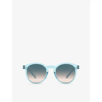 Izipizi Womens #m Turquoise Stone Round-frame Acetate Sunglasses
