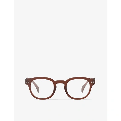 Izipizi #c Round-frame Polycarbonate Reading Glasses In Mahogany