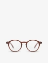 Izipizi #d Round-frame Polycarbonate Reading Glasses In Mahogany