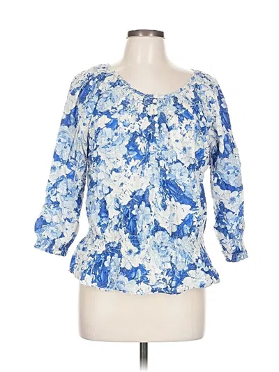 Pre-owned Izod 3/4 Sleeve Blouse In Blue
