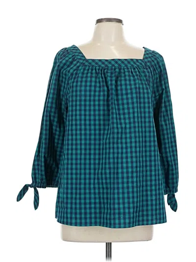 Pre-owned Izod 3/4 Sleeve Blouse In Blue