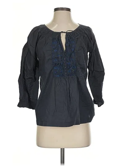 Pre-owned Izod 3/4 Sleeve Blouse In Blue