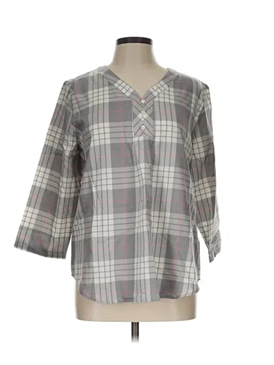 Izod 3/4 Sleeve Blouse In Gray