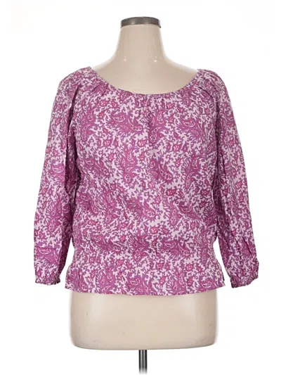Pre-owned Izod 3/4 Sleeve Blouse In Pink