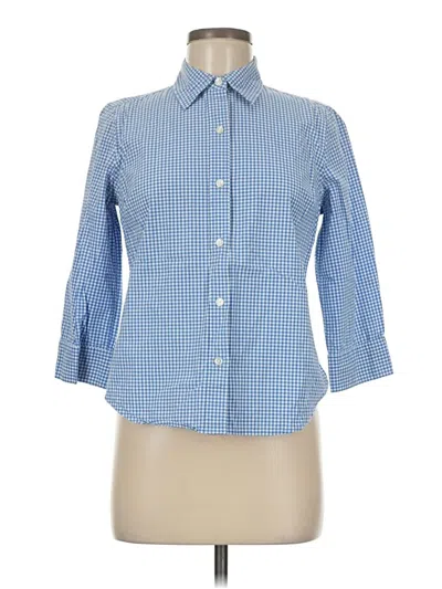 Pre-owned Izod 3/4 Sleeve Button Down Shirt In Blue