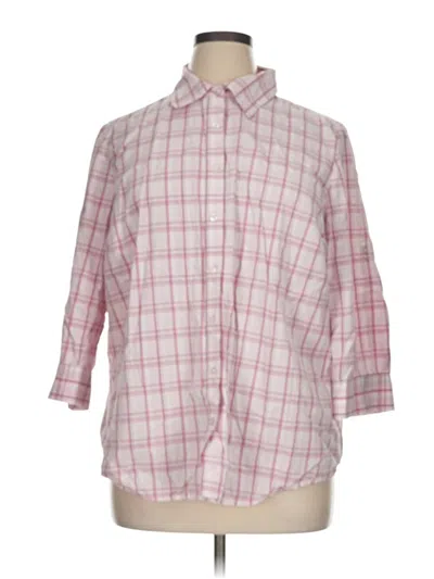 Pre-owned Izod 3/4 Sleeve Button Down Shirt In Pink