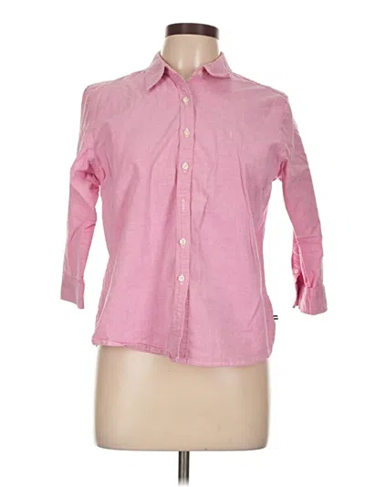 Pre-owned Izod 3/4 Sleeve Button Down Shirt In Pink