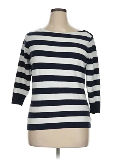 Pre-owned Izod 3/4 Sleeve Top Blue Boatneck Tops