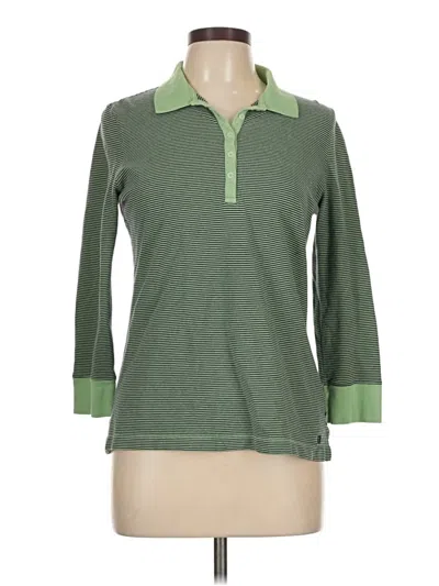 Pre-owned Izod 3/4 Sleeve Top Green Collared Neckline Tops