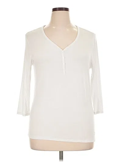 Pre-owned Izod 3/4 Sleeve T-shirt In Ivory