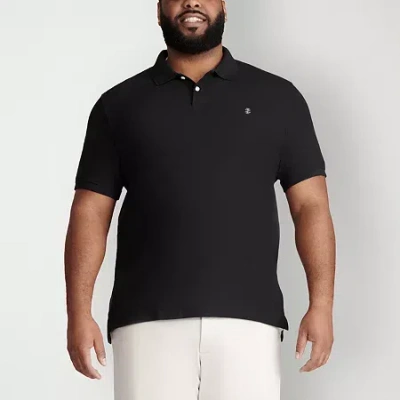 Izod Advantage Performance Big And Tall Mens Classic Fit Short Sleeve Polo Shirt In Black